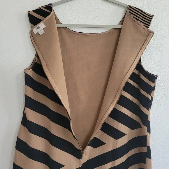LOFT Sleeveless Striped Zip-up Dress - Picture 5 of 6
